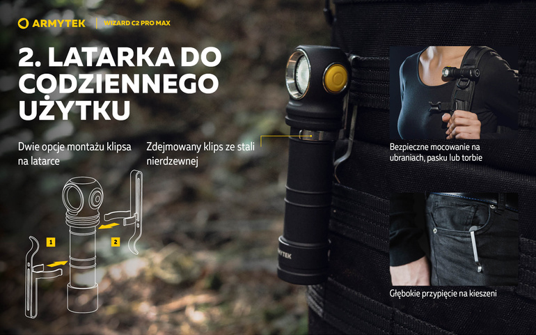 Latarka WIZARD C2 PRO MAX MAGNET USB