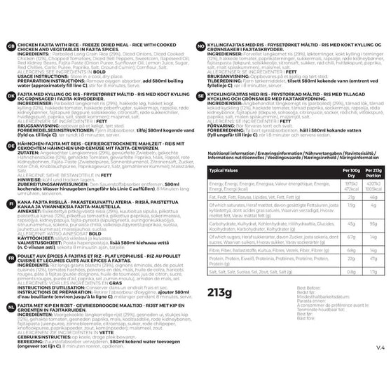 Danie liofilizowane KURCZAK FAJITA Z RYŻEM