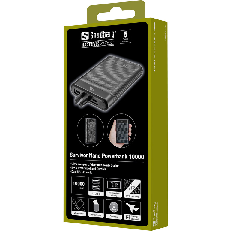 Power bank SURVIVOR NANO 10000 mAh