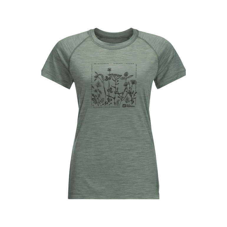 Koszulka z wełną merino KAMMWEG GRAPHIC S/S WOMEN