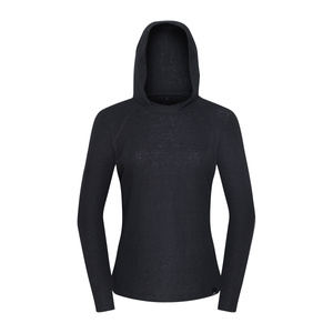 Koszulka z lnem CHILO HOODED LONGSLEEVE WOMEN