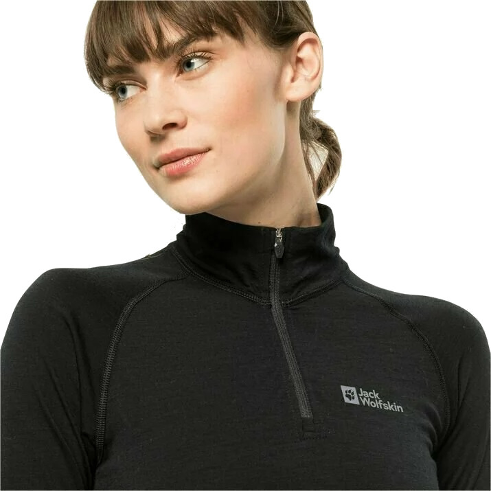 Koszulka z wełną merino ALPSPITZE WOOL LONGSLEEVE HALF ZIP WOMEN