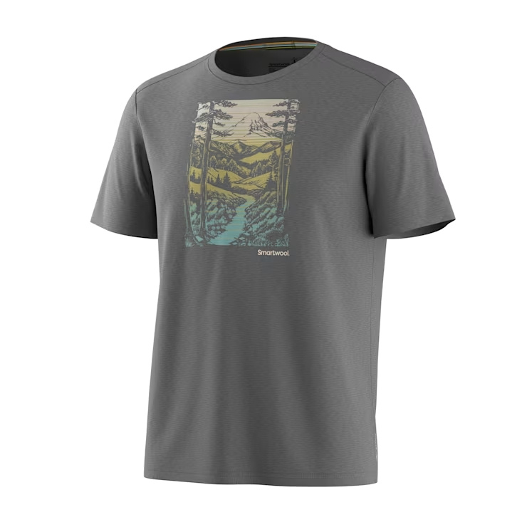 Koszulka z wełną merino WINDING TRAIL ACTIVE SHORT SLEEVE GRAPHIC TEE